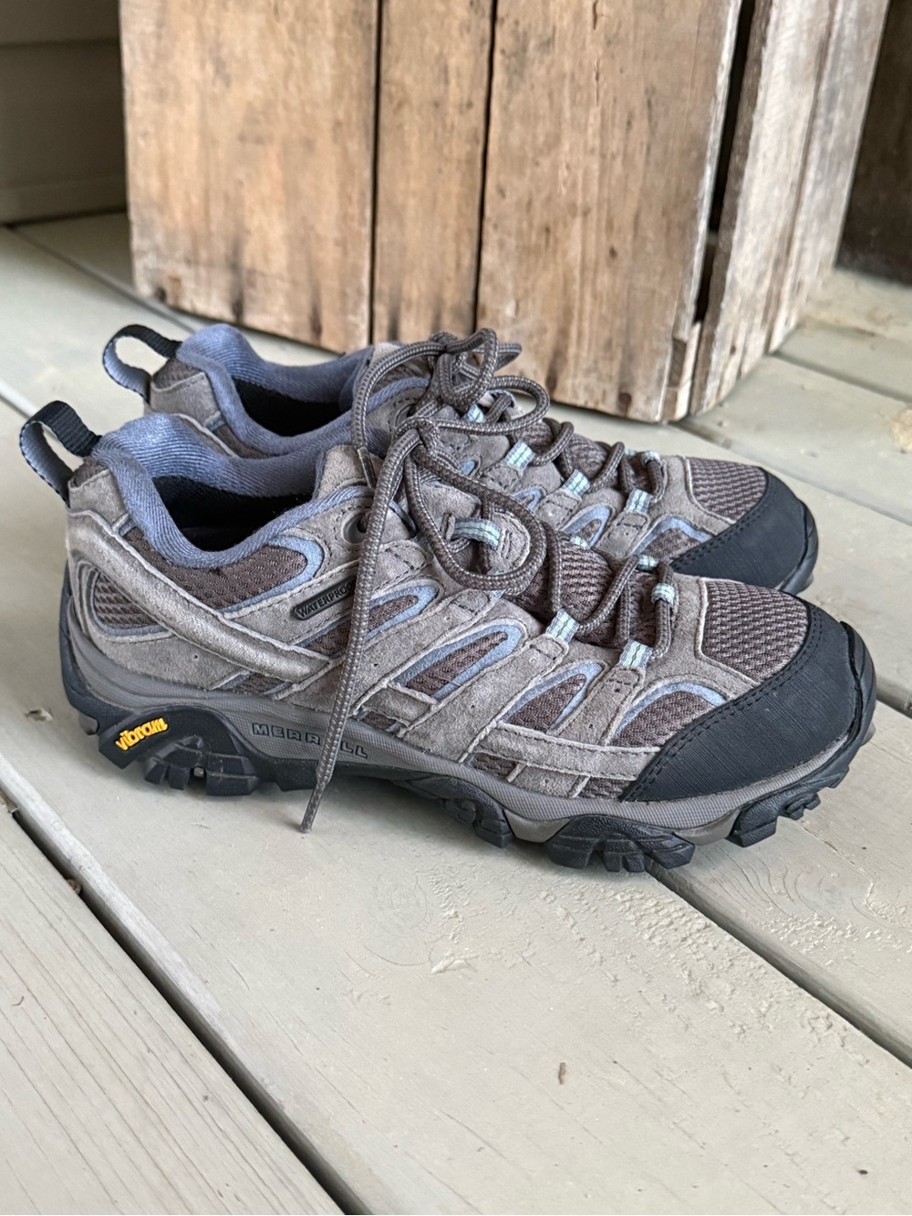 Merrell Moab Blue and Gray Women’s Trail Hiking Shoes
